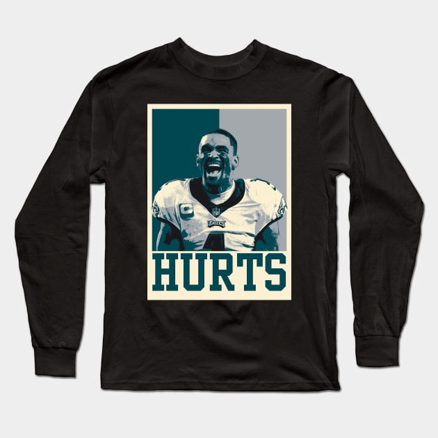 Jalen Hurts Pop Art Style Long Sleeve T-Shirt by mia_me